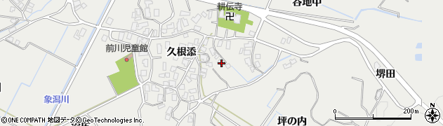 秋田県にかほ市前川久根添118周辺の地図
