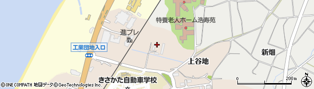 秋田県にかほ市象潟町（上谷地）周辺の地図