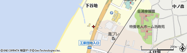 秋田県にかほ市金浦（下谷地）周辺の地図