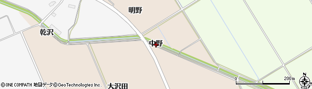 秋田県横手市十文字町鼎（中野）周辺の地図