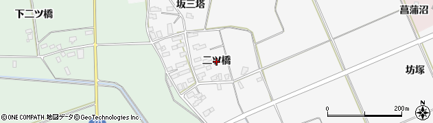 秋田県横手市十文字町越前（二ツ橋）周辺の地図
