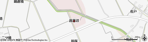 秋田県横手市平鹿町下鍋倉（菖蒲沼）周辺の地図