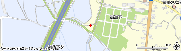 秋田県横手市平鹿町醍醐街道下周辺の地図
