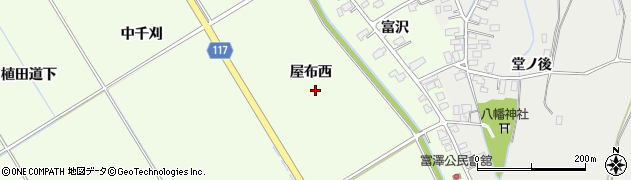 秋田県横手市十文字町上鍋倉（屋布西）周辺の地図