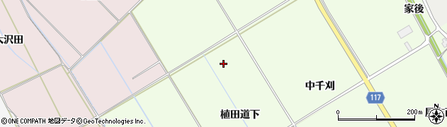 秋田県横手市十文字町上鍋倉（植田道下）周辺の地図