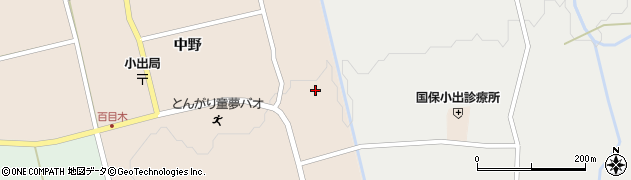 秋田県にかほ市中三地（新田）周辺の地図