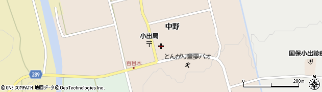 秋田県にかほ市中三地（中野）周辺の地図
