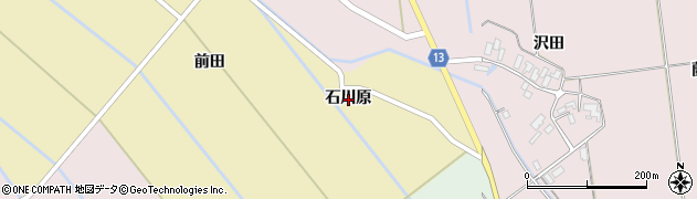 秋田県横手市十文字町源太左馬（石川原）周辺の地図