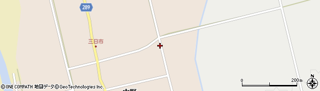 秋田県にかほ市中三地砂田周辺の地図