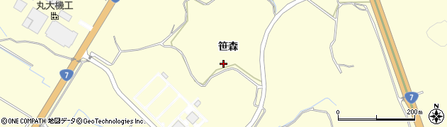 秋田県にかほ市金浦（笹森）周辺の地図