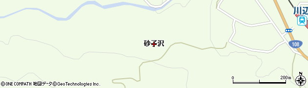 秋田県由利本荘市矢島町川辺（砂子沢）周辺の地図