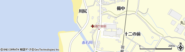 秋田県にかほ市金浦（川尻）周辺の地図