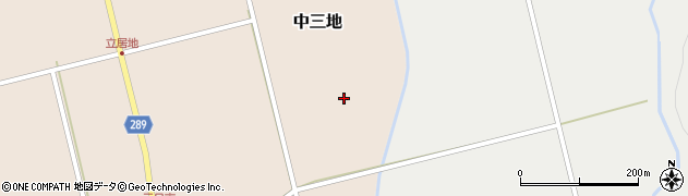 秋田県にかほ市中三地（古屋敷）周辺の地図