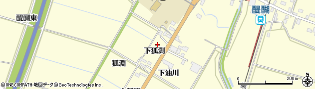 秋田県横手市平鹿町醍醐下狐渕周辺の地図