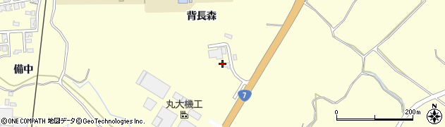 秋田県にかほ市金浦（背長森）周辺の地図