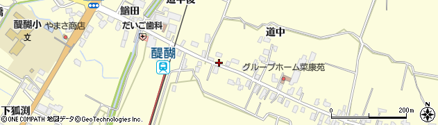 秋田県横手市平鹿町醍醐道中後56周辺の地図