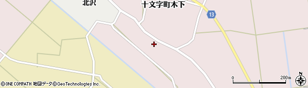 秋田県横手市十文字町木下120周辺の地図