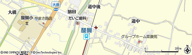 秋田県横手市平鹿町醍醐（道中後）周辺の地図
