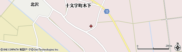 秋田県横手市十文字町木下107周辺の地図