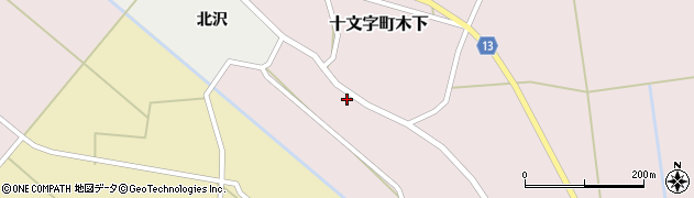 秋田県横手市十文字町木下121周辺の地図