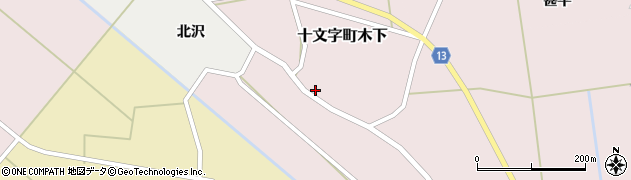 秋田県横手市十文字町木下100周辺の地図