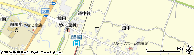 秋田県横手市平鹿町醍醐道中後38周辺の地図
