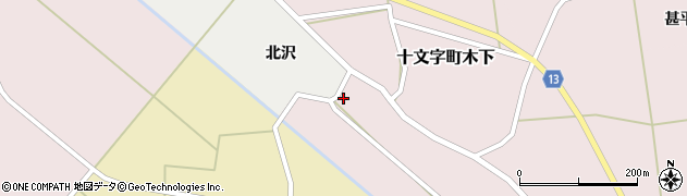 秋田県横手市十文字町木下124周辺の地図