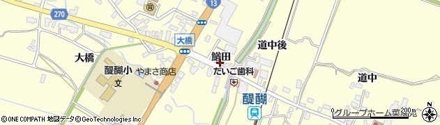 秋田県横手市平鹿町醍醐鰌田12周辺の地図