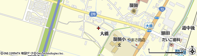 秋田県横手市平鹿町醍醐大橋26周辺の地図