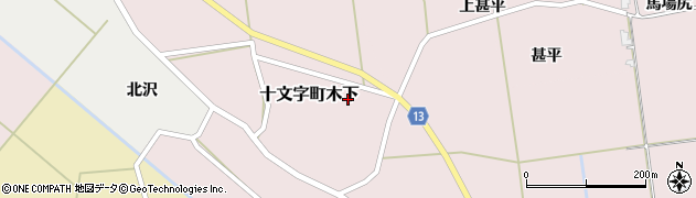 秋田県横手市十文字町木下98周辺の地図