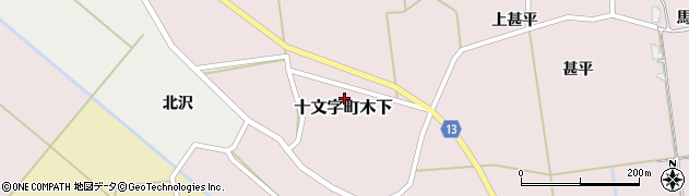 秋田県横手市十文字町木下133周辺の地図