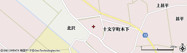 秋田県横手市十文字町木下2周辺の地図