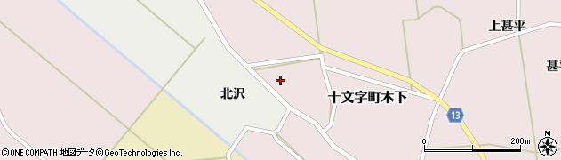 秋田県横手市十文字町木下1周辺の地図