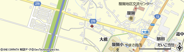 秋田県横手市平鹿町醍醐大橋28周辺の地図
