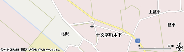 秋田県横手市十文字町木下165周辺の地図