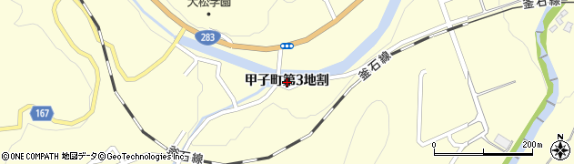 岩手県釜石市甲子町（第３地割）周辺の地図