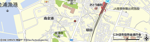 秋田県にかほ市金浦頃田77周辺の地図