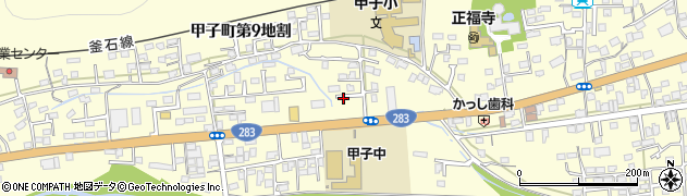 岩手県釜石市甲子町周辺の地図