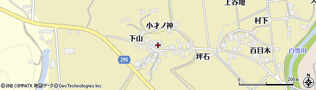 秋田県にかほ市樋目野下山56周辺の地図