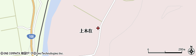 秋田県由利本荘市矢島町木在（上木在）周辺の地図