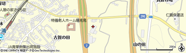 秋田県にかほ市金浦（古賀の田）周辺の地図