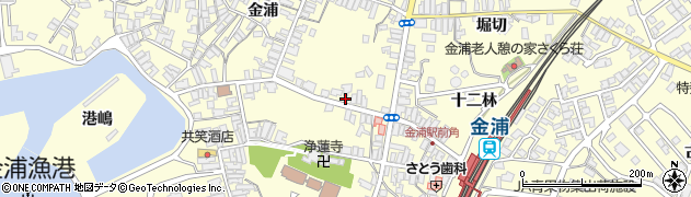 秋田県にかほ市金浦十二林207周辺の地図