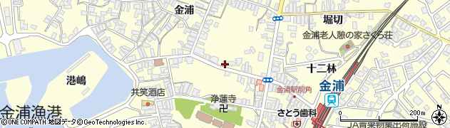 秋田県にかほ市金浦十二林158周辺の地図