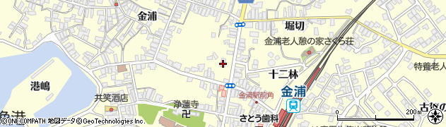 秋田県にかほ市金浦十二林196周辺の地図