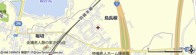 秋田県にかほ市金浦（鳥長根）周辺の地図