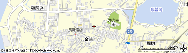 秋田県にかほ市金浦金浦216周辺の地図