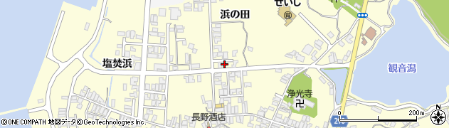 秋田県にかほ市金浦浜の田109周辺の地図
