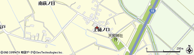 秋田県横手市平鹿町醍醐上樋ノ口周辺の地図