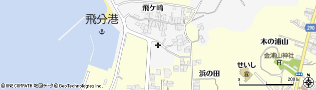 秋田県にかほ市飛周辺の地図