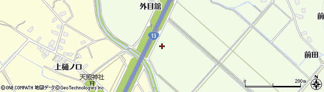 秋田県横手市外目平鹿端周辺の地図